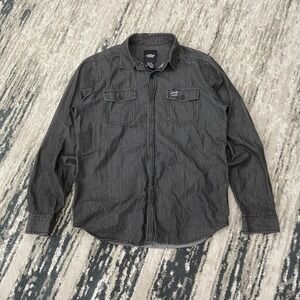 Alpinestars Shirt Mens (Medium) Gray Chambray Denim Long Sleeve Moto